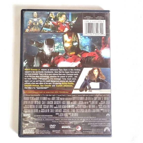 Iron Man 2 (DVD) Marvel Studios Robert Downey Jr. Superhero Action - Picture 3 of 3